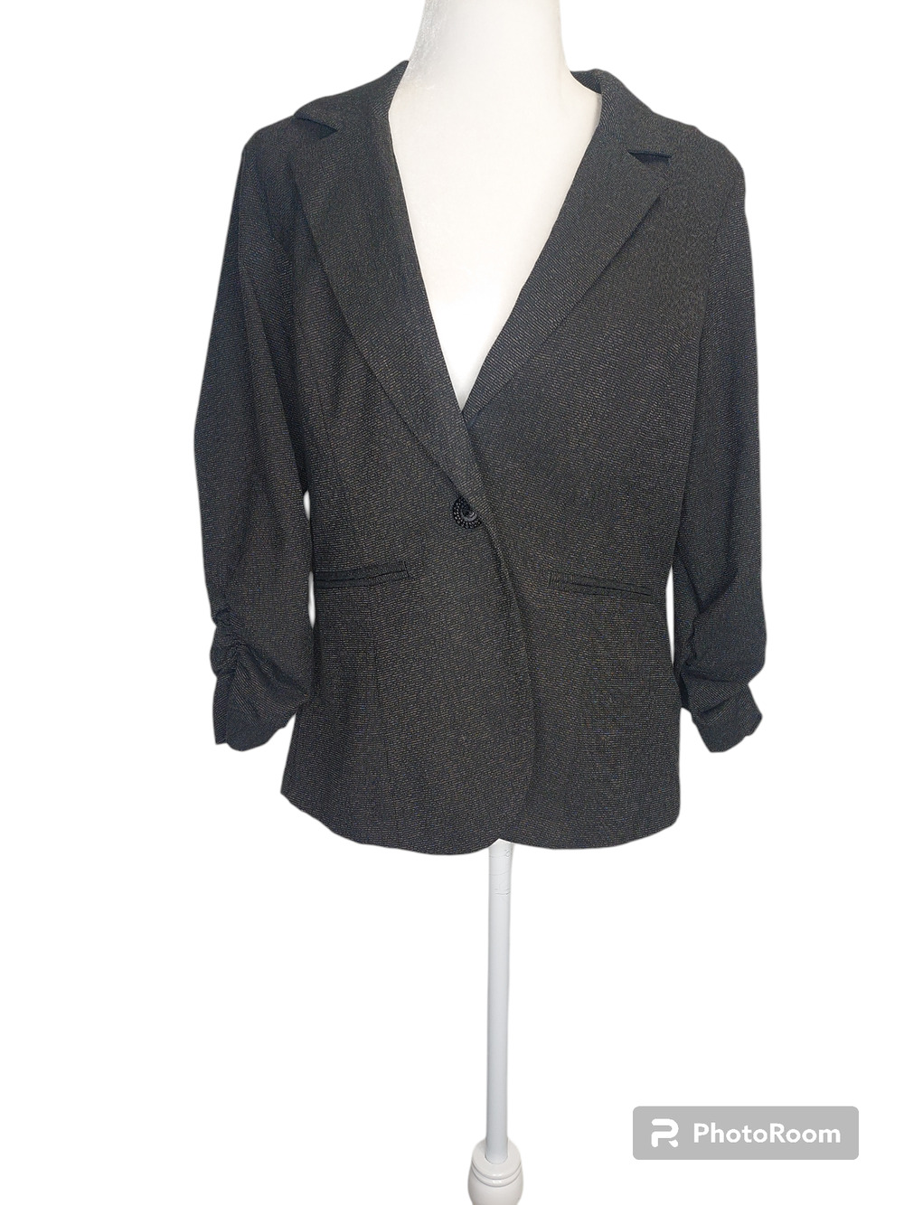 Maurices  Blazer runshed 3/4th Sleeve ruffle on back size large